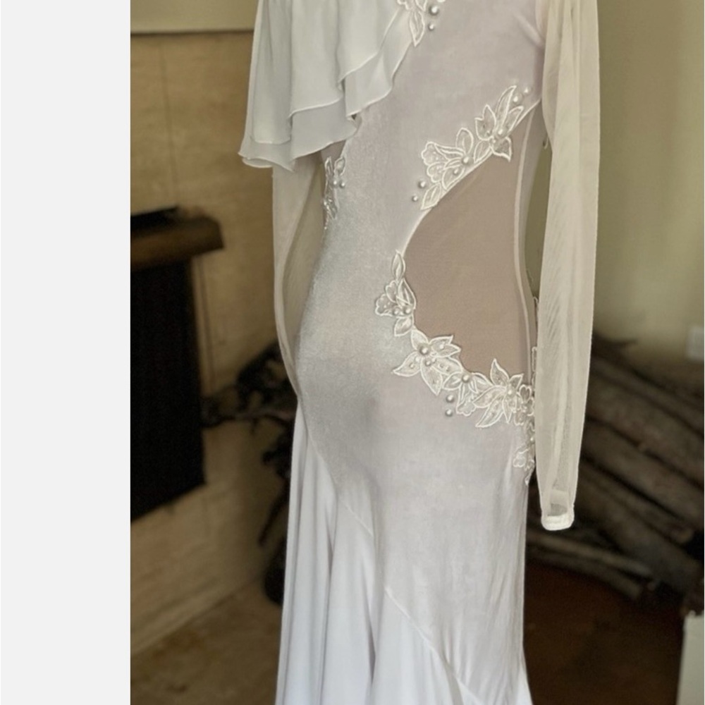 Smooth Ballroom Competition Practice Dance Dress White Size S/M - Picture 14 of 14